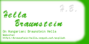 hella braunstein business card